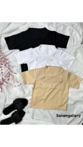 تصویری از کراپ استین کوتاه کبریتی دخترانه و زنانه شیک و ارزان قیمت