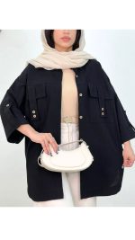 شومیز دو جیب لینن 50298 - تصویر 2