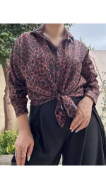 شومیز پلنگی ابرنگی ۳۲۸۵۰ - تصویر 7