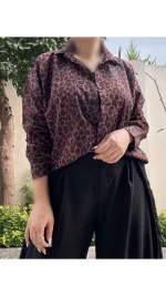 شومیز پلنگی ابرنگی ۳۲۸۵۰ - تصویر 4