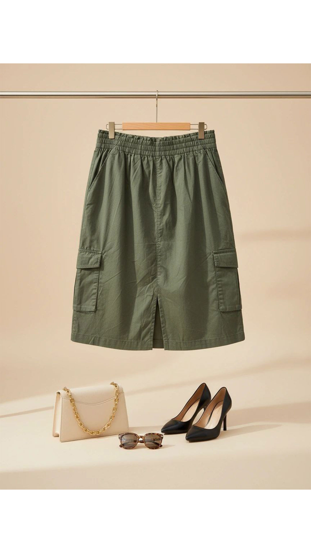 دامن کارگو کتان زنانه 90609