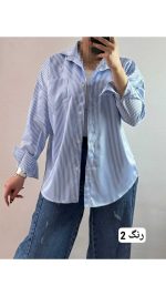 شومیز راه راه زنانه ۶۲۴۴۳ - تصویر 4