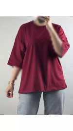 تیشرت باکسی نخ پنبه زنانه ۶۳۰۰۱ - تصویر 20