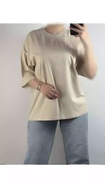 تیشرت باکسی نخ پنبه زنانه ۶۳۰۰۱ - تصویر 14