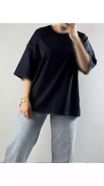 تیشرت باکسی نخ پنبه زنانه ۶۳۰۰۱ - تصویر 7