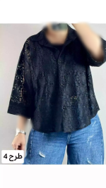 شومیز دانتل سرمه زنانه ۳۲۵۷۶ - تصویر 6