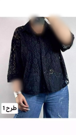 شومیز دانتل سرمه زنانه ۳۲۵۷۶ - تصویر 3