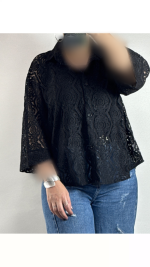 شومیز دانتل سرمه زنانه ۳۲۵۷۶