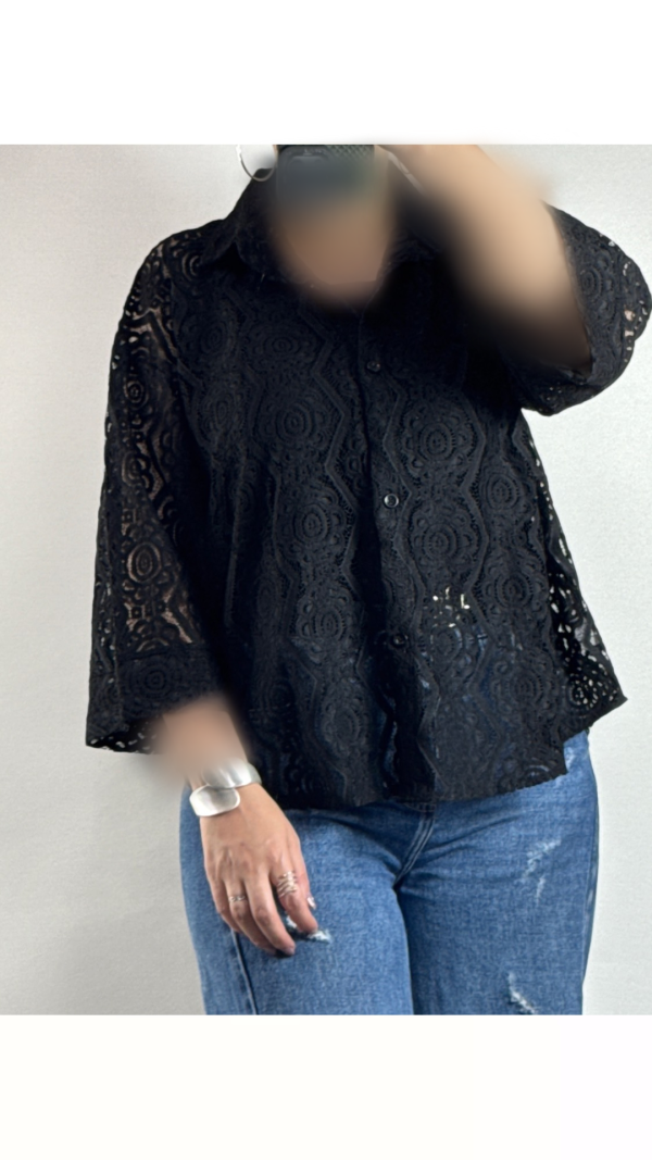 شومیز دانتل سرمه زنانه ۳۲۵۷۶