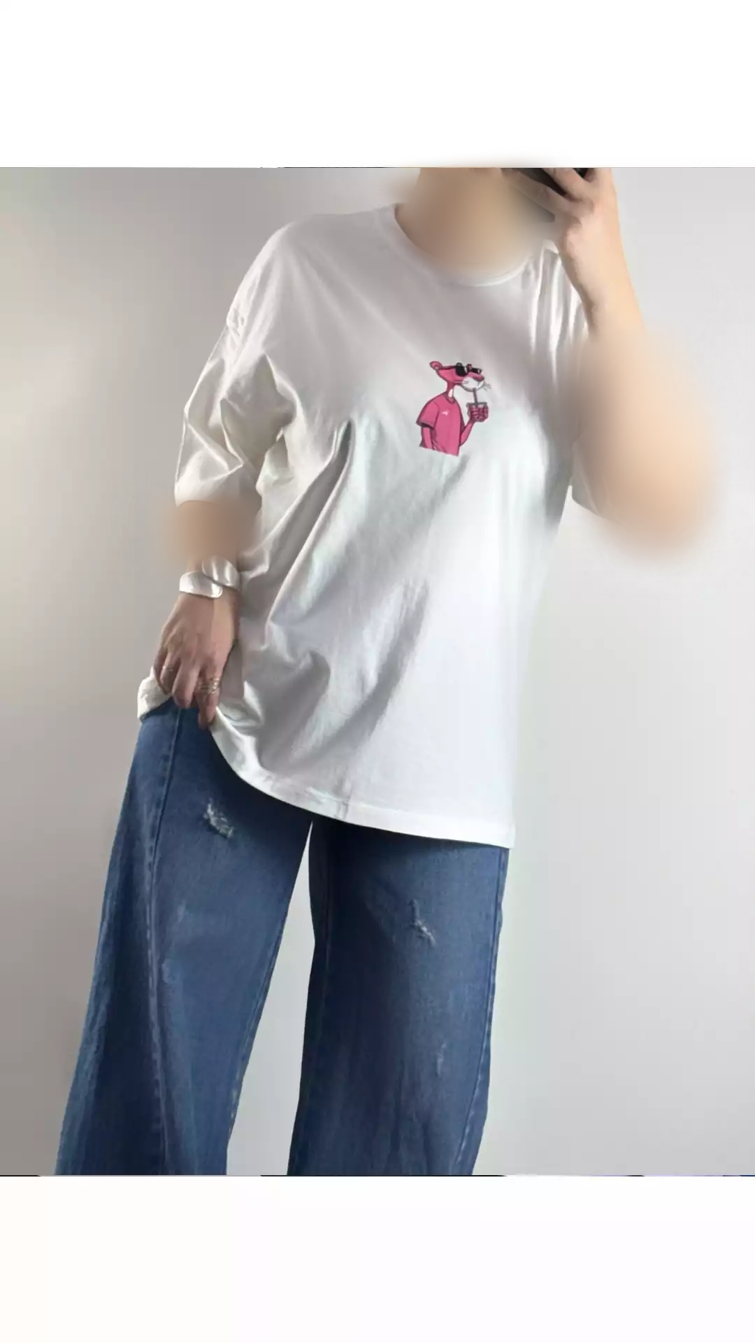 20260927144858 تیشرت باکسی پلنگ صورتی زنانه ۲۰۰۷۸ - تصویر 1