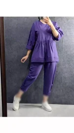 ست شومیز عروسکی و شلوار مام فیت زنانه ۹۹۳۴۰