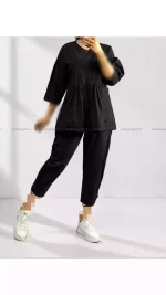 ست شومیز عروسکی و شلوار مام فیت زنانه ۹۹۳۴۰