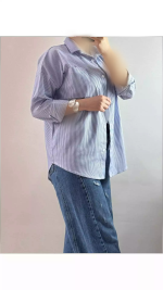 شومیز راه راه زنانه 75477 - تصویر 3