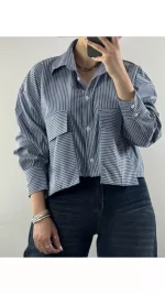 شومیز راه راه هاص زنانه 528879 - تصویر 6