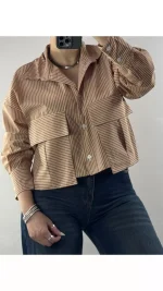 شومیز راه راه هاص زنانه 528879 - تصویر 5
