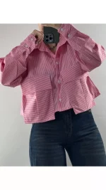 شومیز راه راه هاص زنانه 528879 - تصویر 3