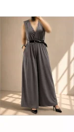 سرهمی دمپا گشاد زنانه کمرکش ۴۳۷۷۵۶ - تصویر 6