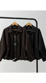 بامبر چرم زنانه 10055 - تصویر 4