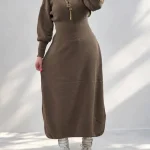 پیراهن بافت کمر باریک زنانه ۹۰۴۳۴