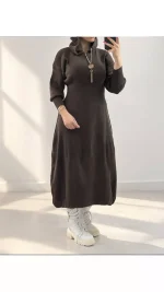 پیراهن بافت کمر باریک زنانه ۹۰۴۳۴ - تصویر 6