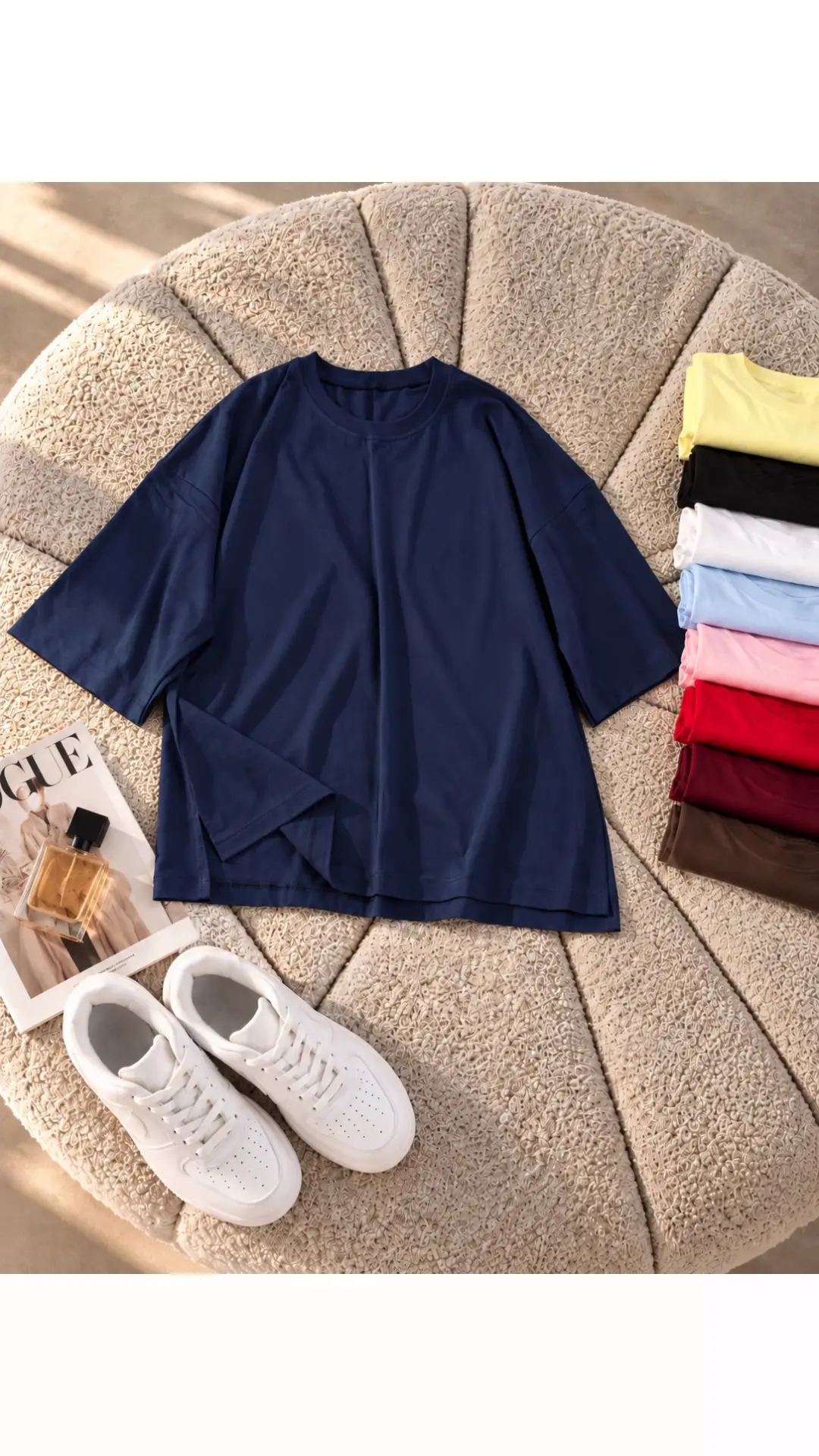 cu تیشرت باکسی بغل چاک زنانه 530078 - تصویر 1
